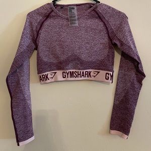Gymshark Flex Long Sleeve-Dark Ruby/Blush Nude